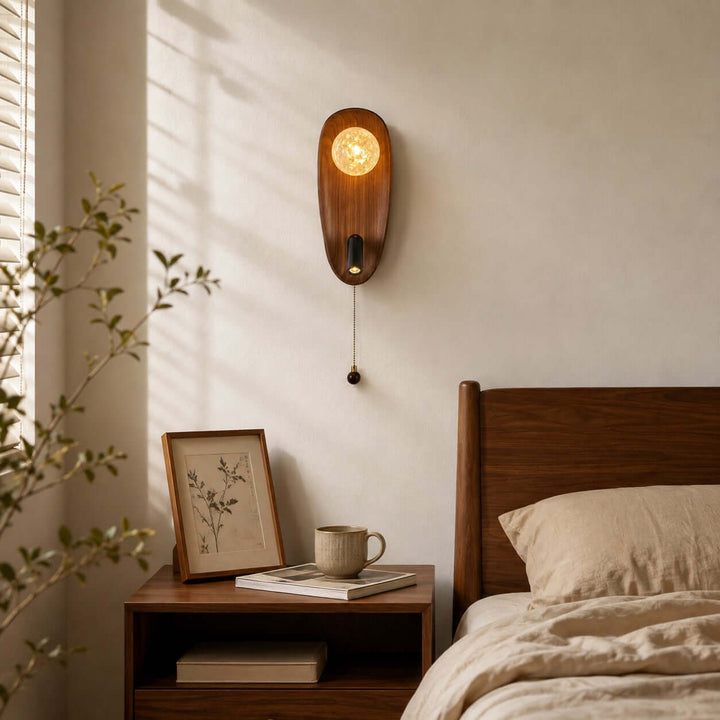 Merrin Wood Wall Sconce for Bedroom Reading and Hallway Walls