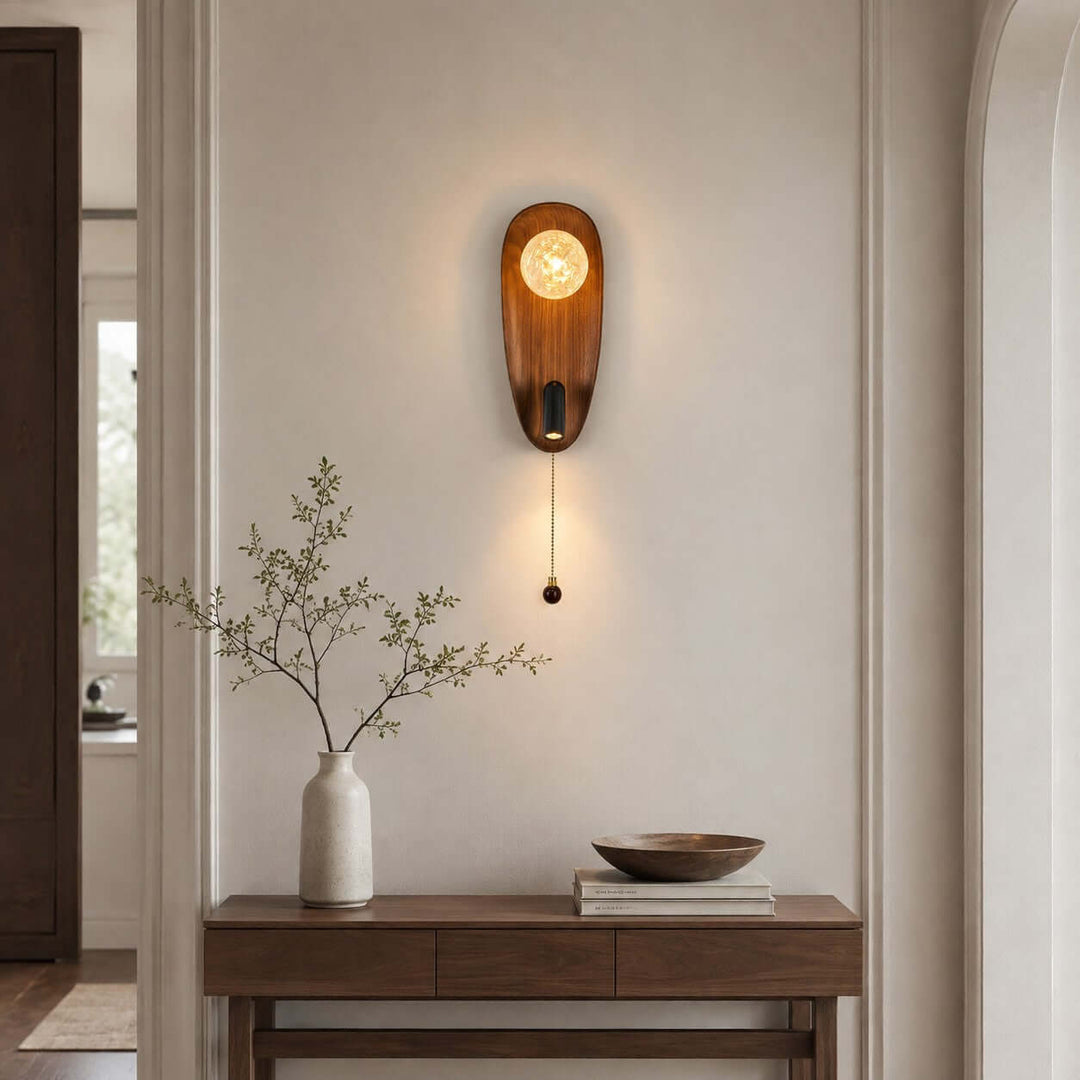 Merrin Wood Wall Sconce for Bedroom Reading and Hallway Walls