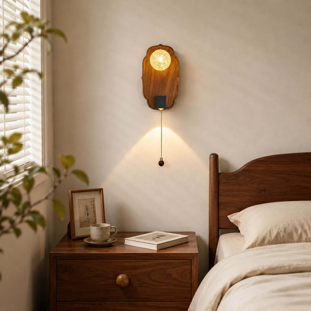 Merrin Wood Wall Sconce for Bedroom Reading and Hallway Walls