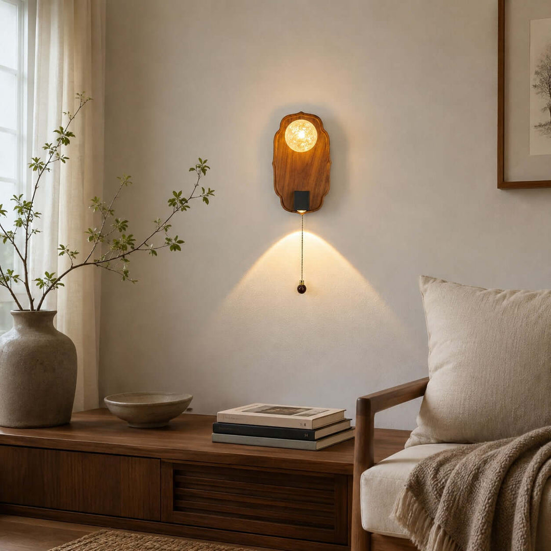 Merrin Wood Wall Sconce for Bedroom Reading and Hallway Walls