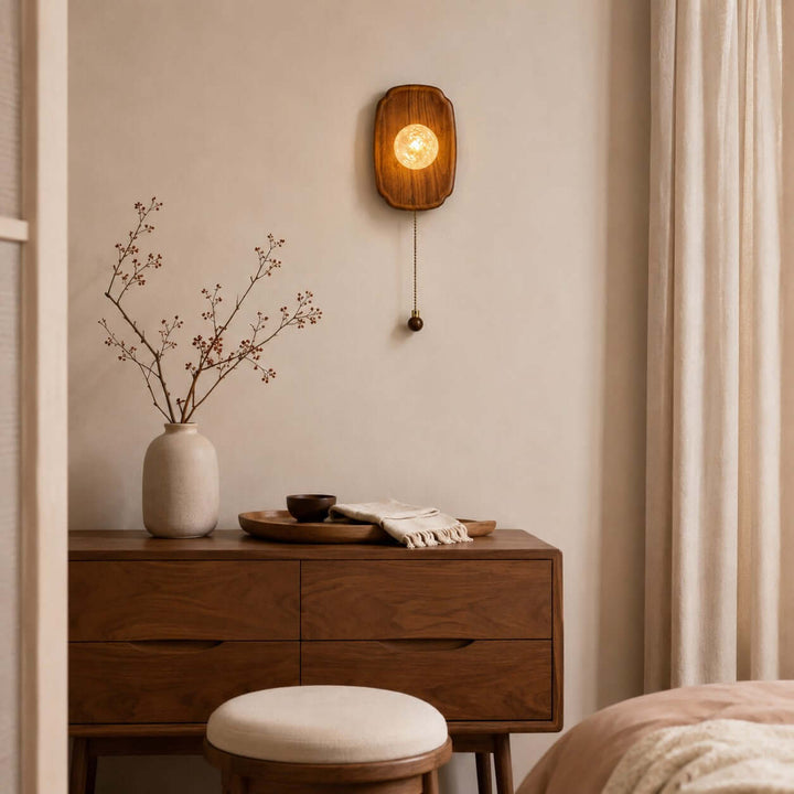 Merrin Modern Wood Wall Sconce for Bedroom and Hallway Decor