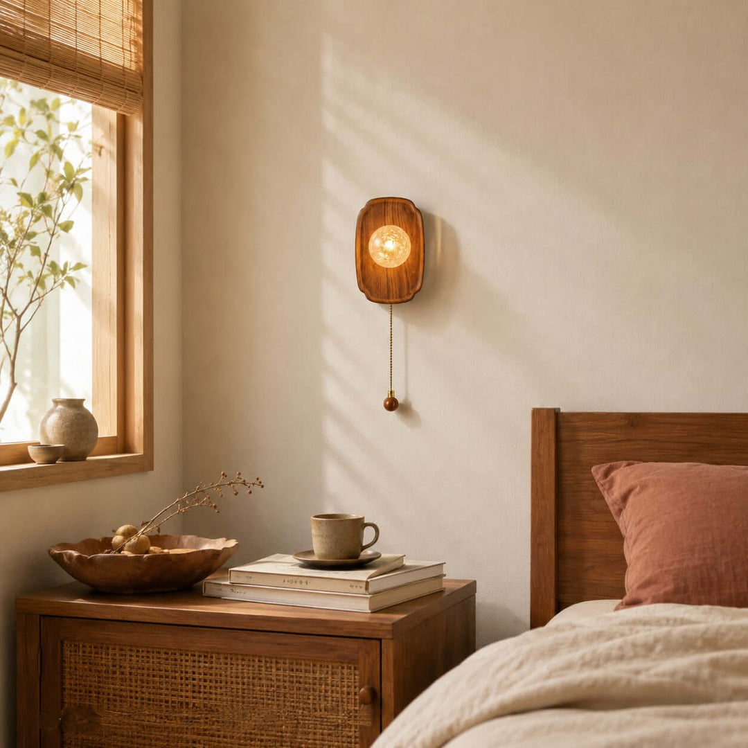 Merrin Modern Wood Wall Sconce for Bedroom and Hallway Decor