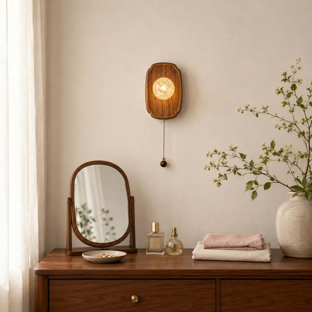 Merrin Modern Wood Wall Sconce for Bedroom and Hallway Decor