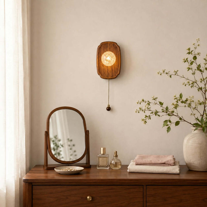 Merrin Modern Wood Wall Sconce for Bedroom and Hallway Decor