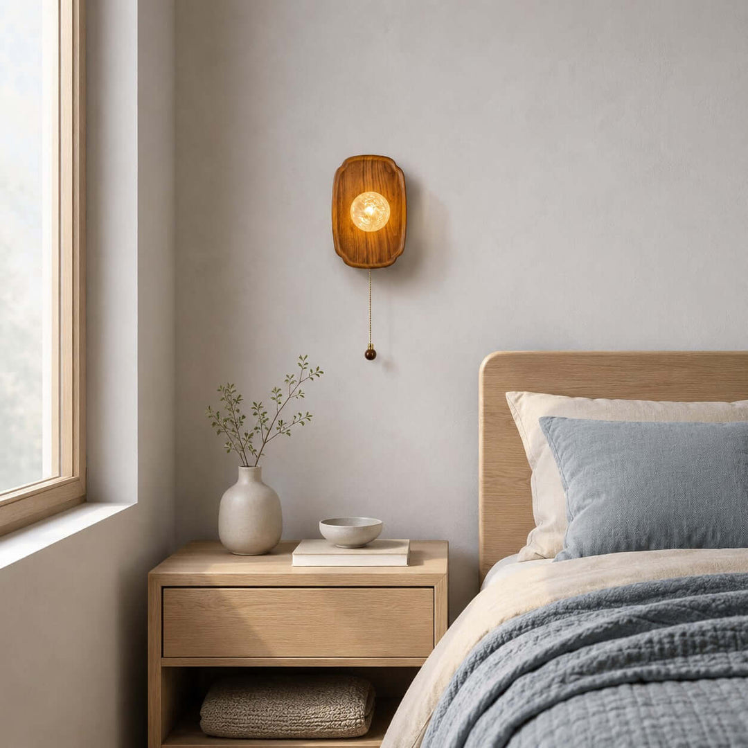 Merrin Modern Wood Wall Sconce for Bedroom and Hallway Decor