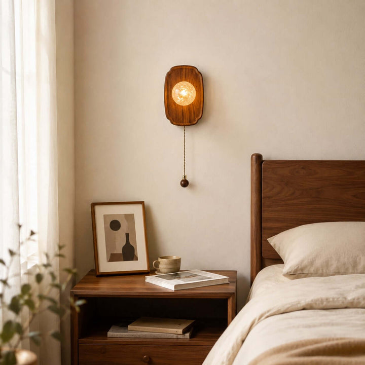 Merrin Modern Wood Wall Sconce for Bedroom and Hallway Decor