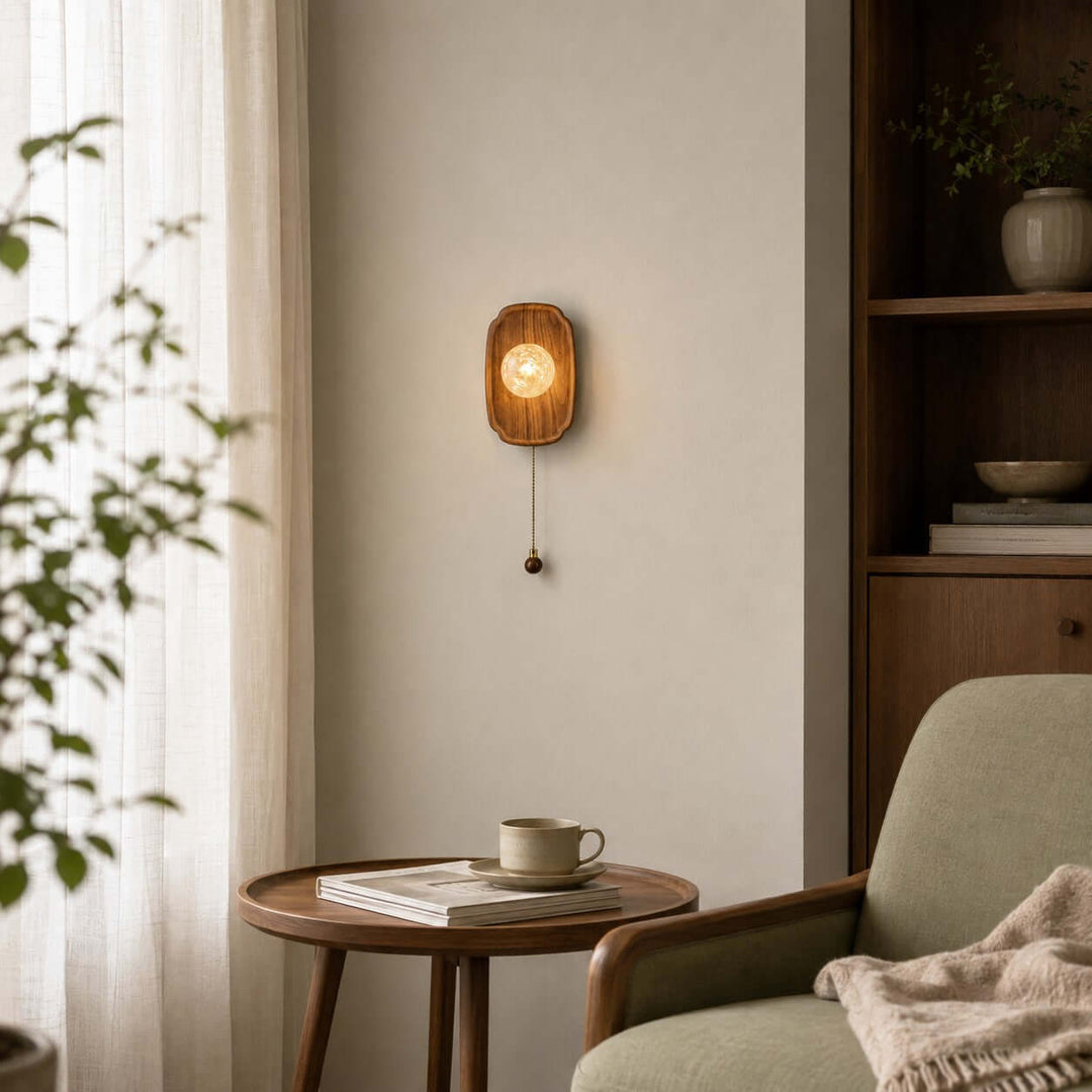 Merrin Modern Wood Wall Sconce for Bedroom and Hallway Decor