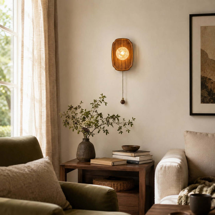 Merrin Modern Wood Wall Sconce for Bedroom and Hallway Decor