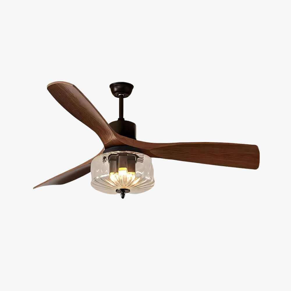 Mextro Ceiling Fan Light A | Vintage Wood Dining Light