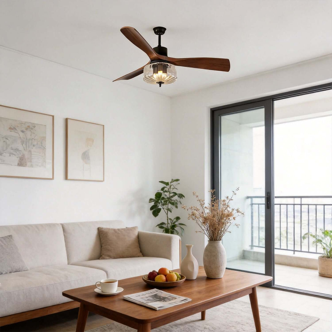 Mextro Ceiling Fan Light A | Vintage Wood Dining Light