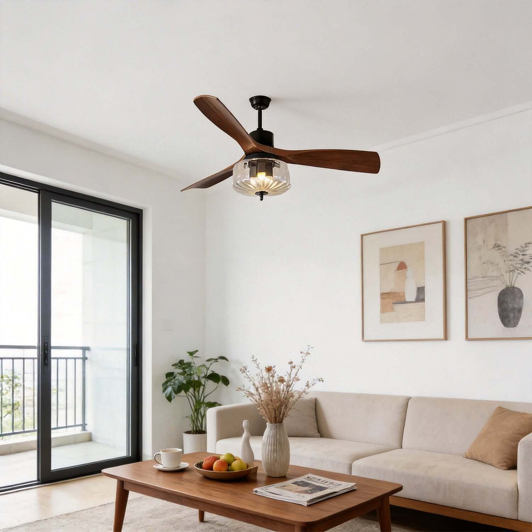 Mextro Ceiling Fan Light A | Vintage Wood Dining Light