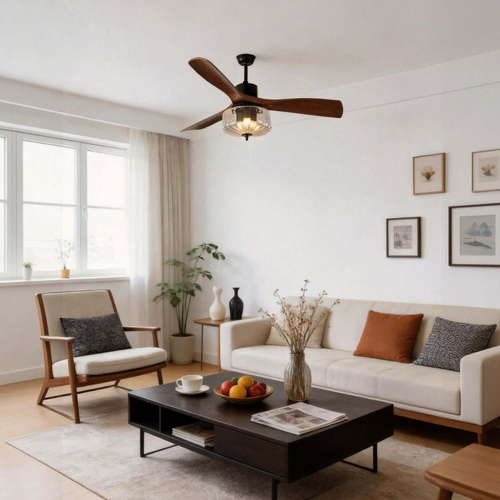 Mextro Ceiling Fan Light A | Vintage Wood Dining Light