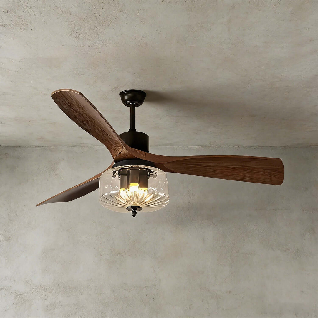 Mextro Ceiling Fan Light A | Vintage Wood Dining Light