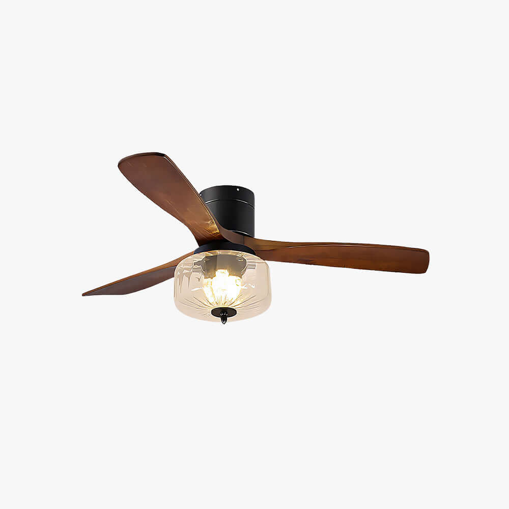 Mextro Ceiling Fan Light B | Vintage Wood Dining Light