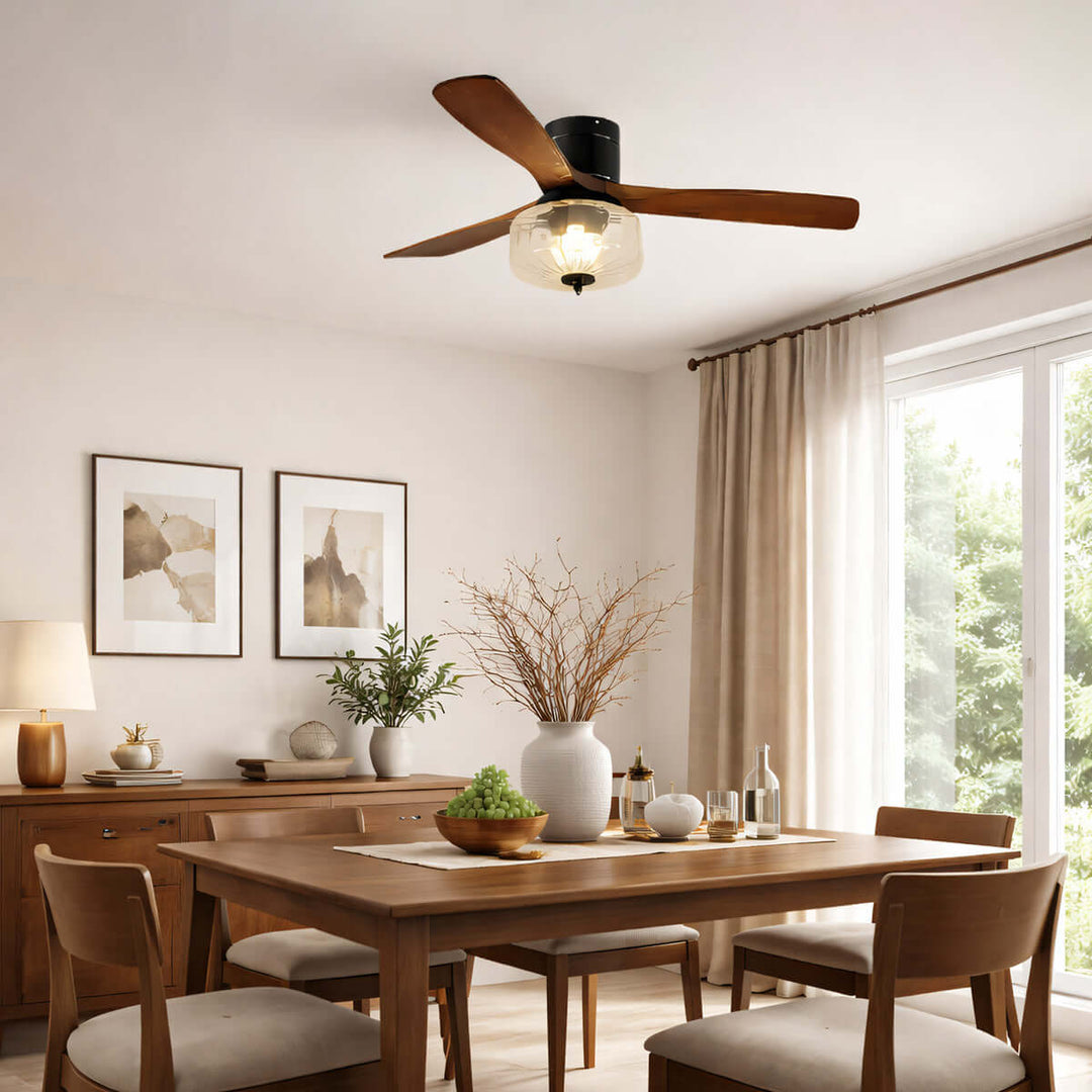 Mextro Ceiling Fan Light B | Vintage Wood Dining Light