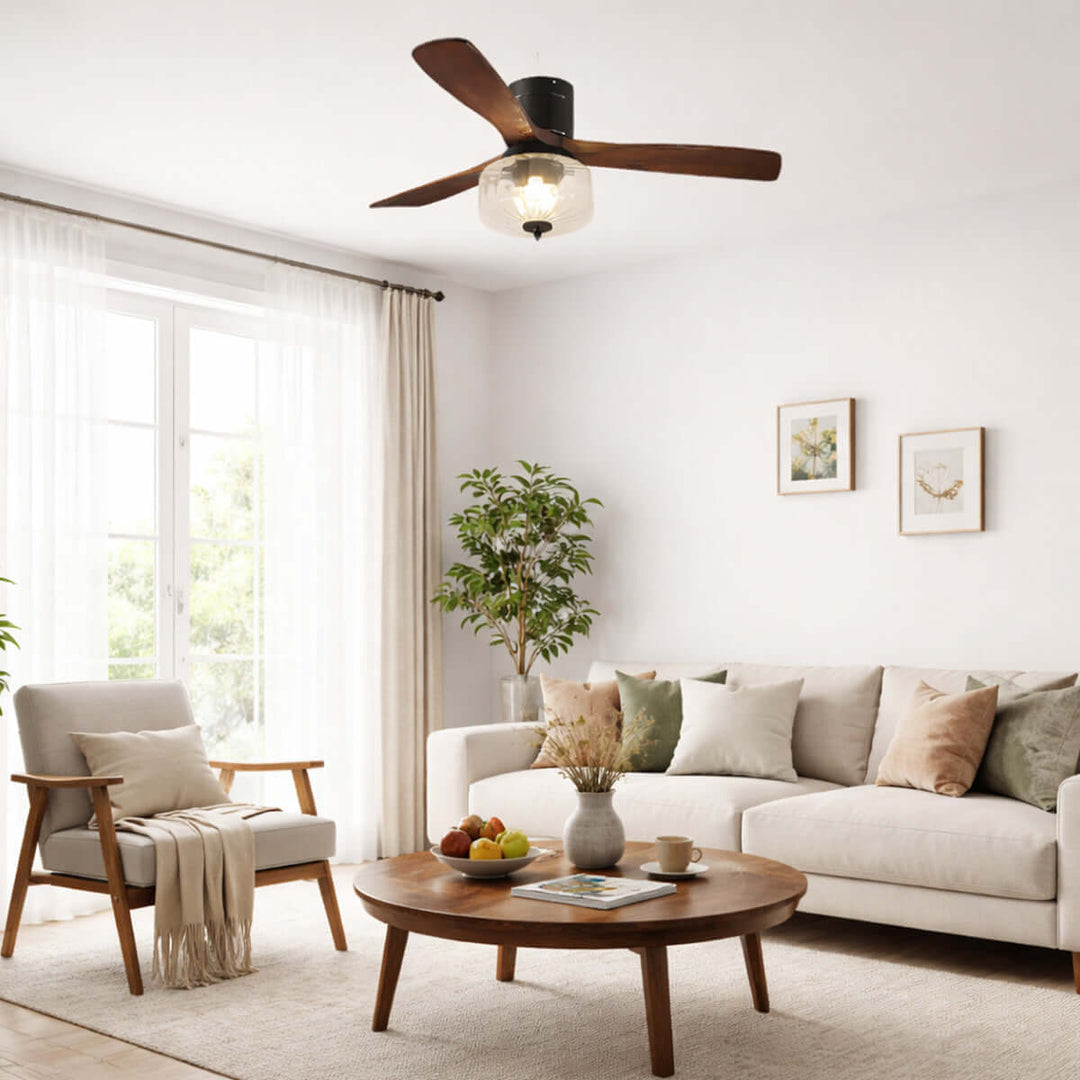 Mextro Ceiling Fan Light B | Vintage Wood Dining Light