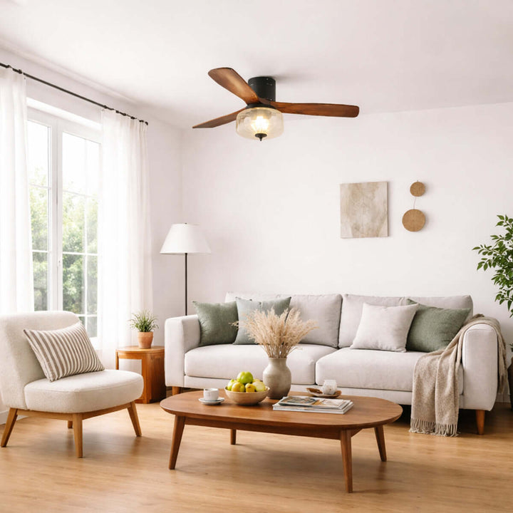 Mextro Ceiling Fan Light B | Vintage Wood Dining Light
