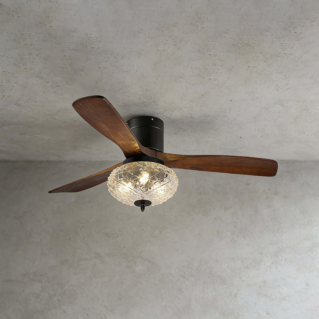 Mextro Ceiling Fan Light B | Vintage Wood Dining Light