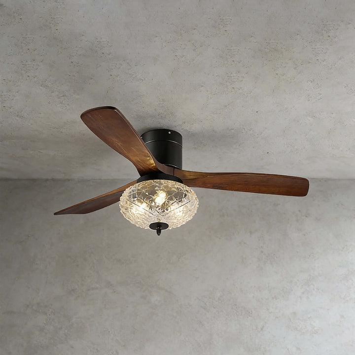 Mextro Ceiling Fan Light B | Vintage Wood Dining Light