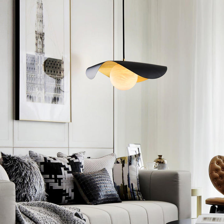 Mid Century Alabaster Pendant Light - Marble Hanging for Dining Room | Vinlighting | Vinlighting