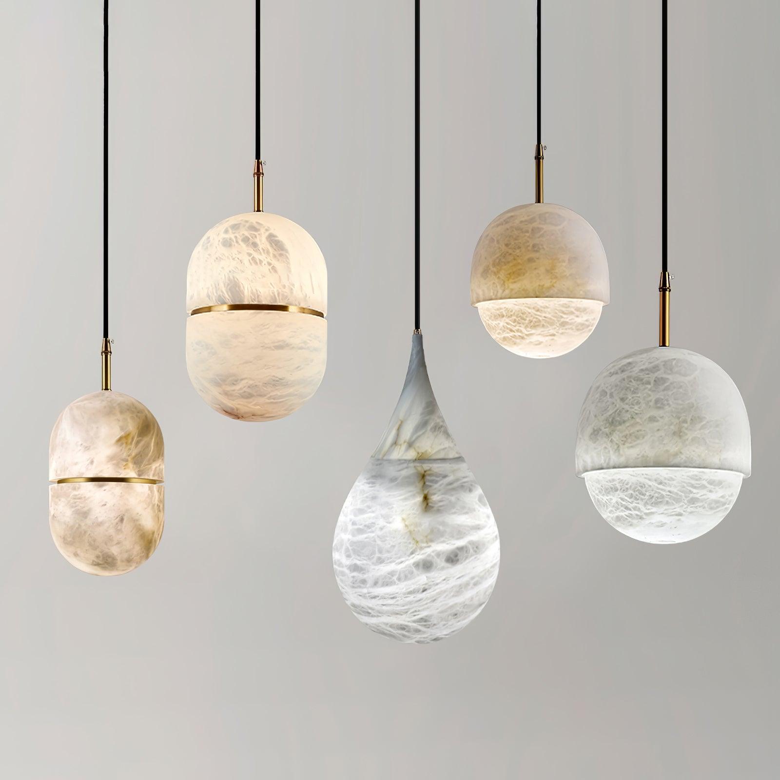 Mid Century Alabaster Prague Pendant Light | Kitchen Island