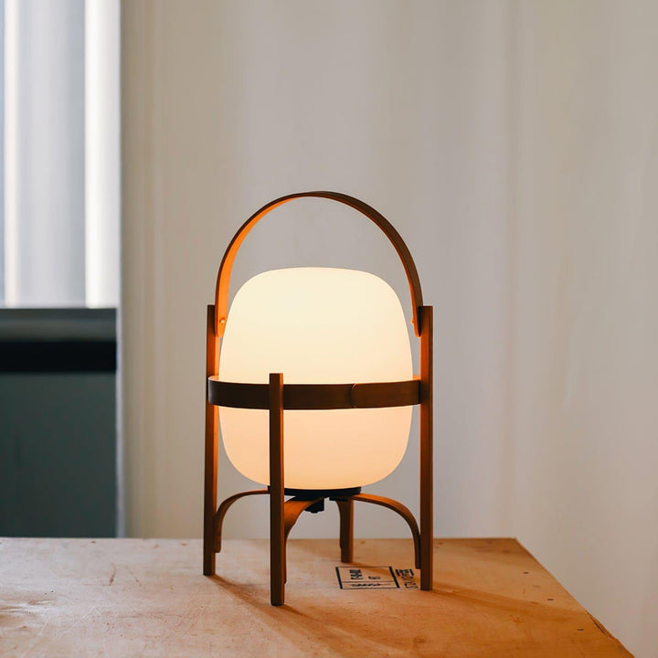 Mid Century Modern Portable Lantern Glass Table Lamp | Vinlighting | Vinlighting