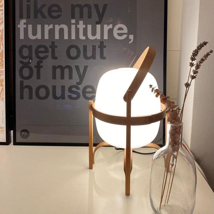 Mid Century Modern Portable Lantern Glass Table Lamp | Vinlighting | Vinlighting