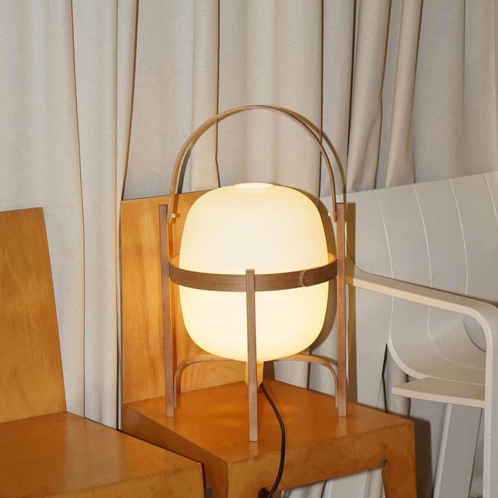Mid Century Modern Portable Lantern Glass Table Lamp | Vinlighting | Vinlighting
