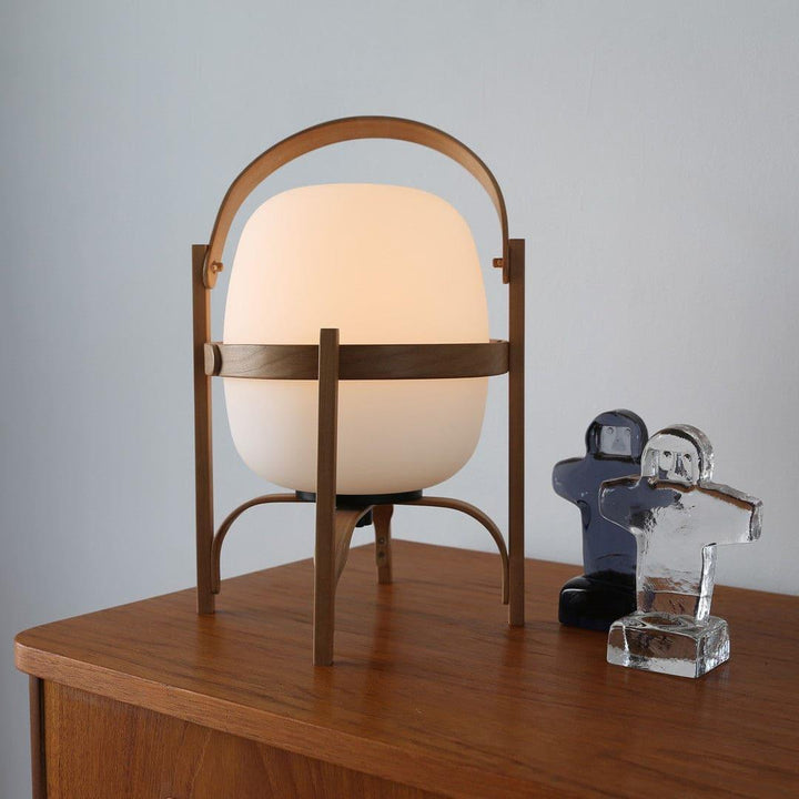 Mid Century Modern Portable Lantern Glass Table Lamp | Vinlighting | Vinlighting