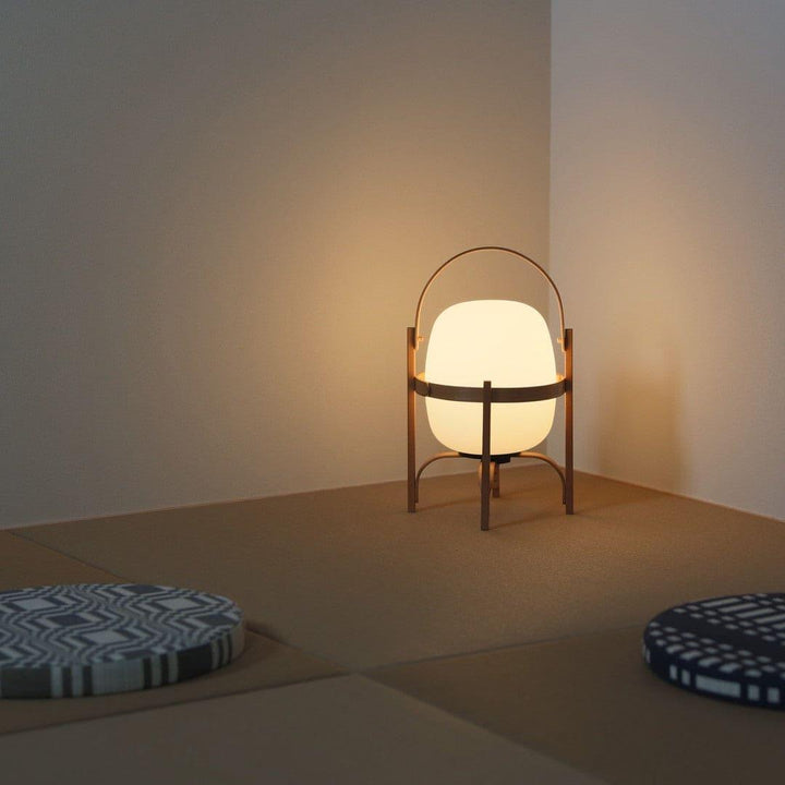 Mid Century Modern Portable Lantern Glass Table Lamp | Vinlighting | Vinlighting