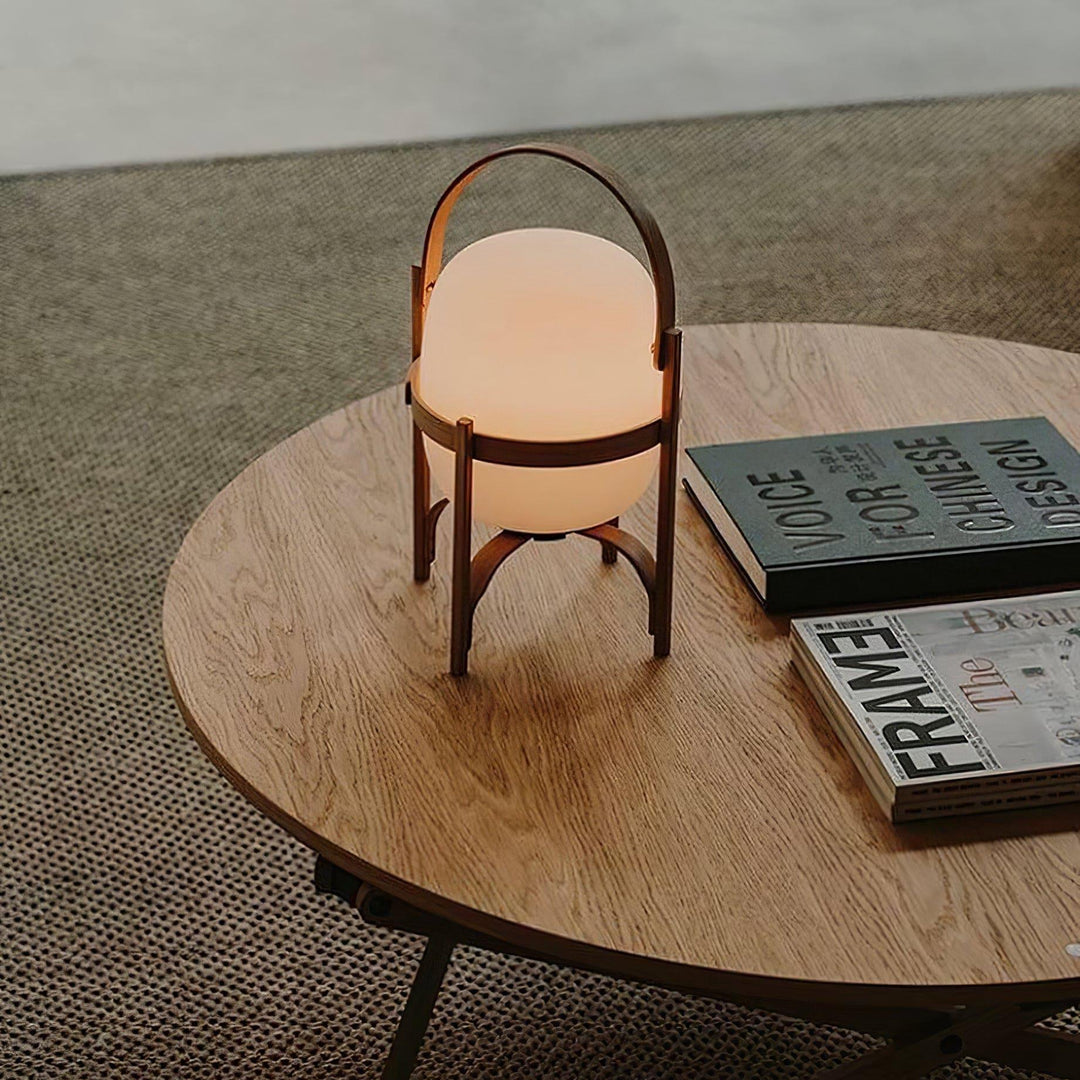 Mid Century Modern Portable Lantern Glass Table Lamp | Vinlighting | Vinlighting