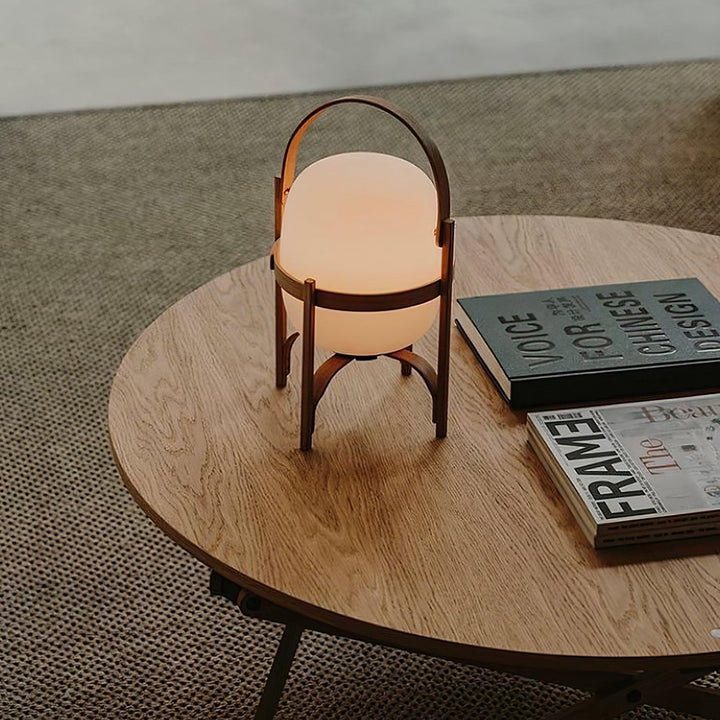 Mid Century Modern Portable Lantern Glass Table Lamp | Vinlighting | Vinlighting