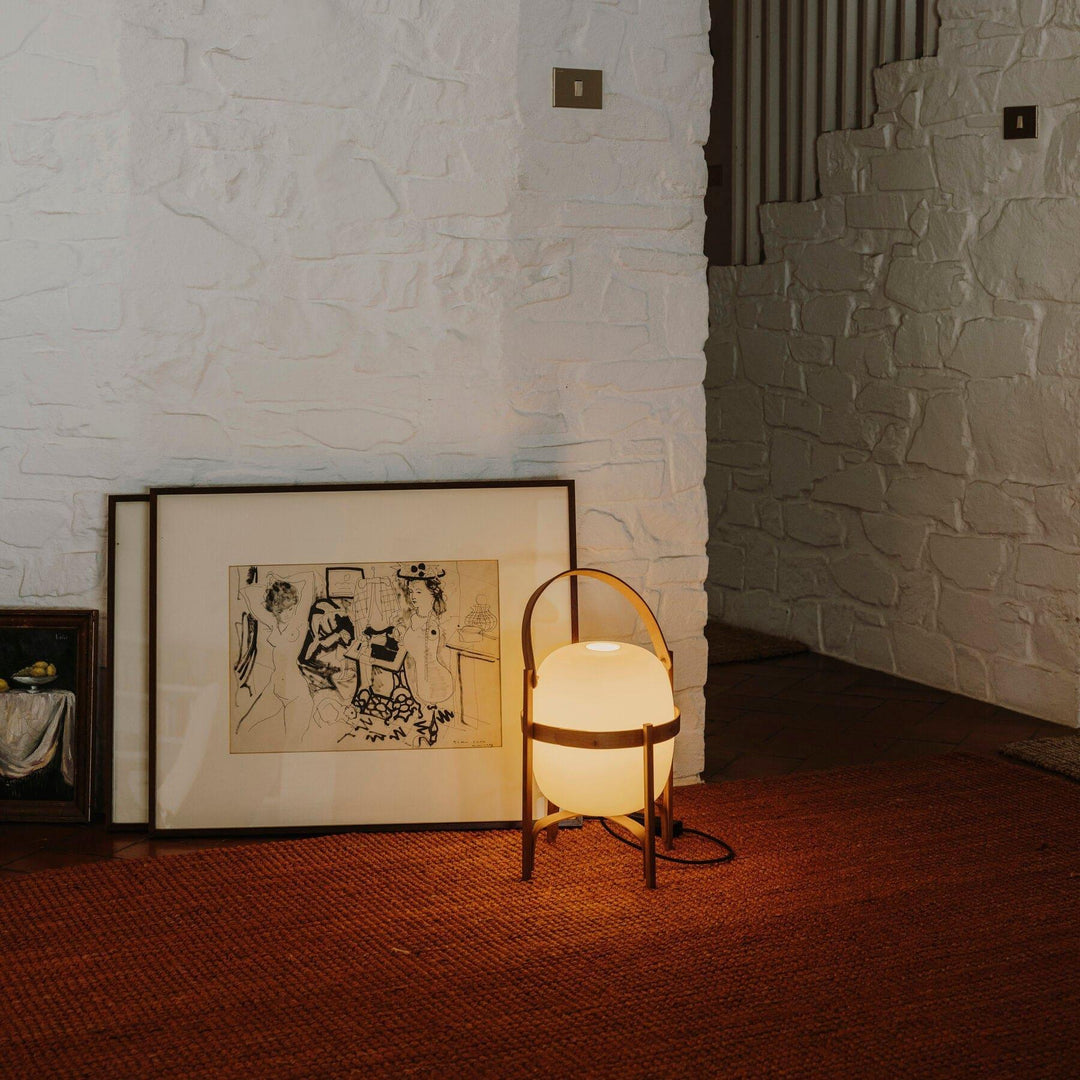 Mid Century Modern Portable Lantern Glass Table Lamp | Vinlighting | Vinlighting