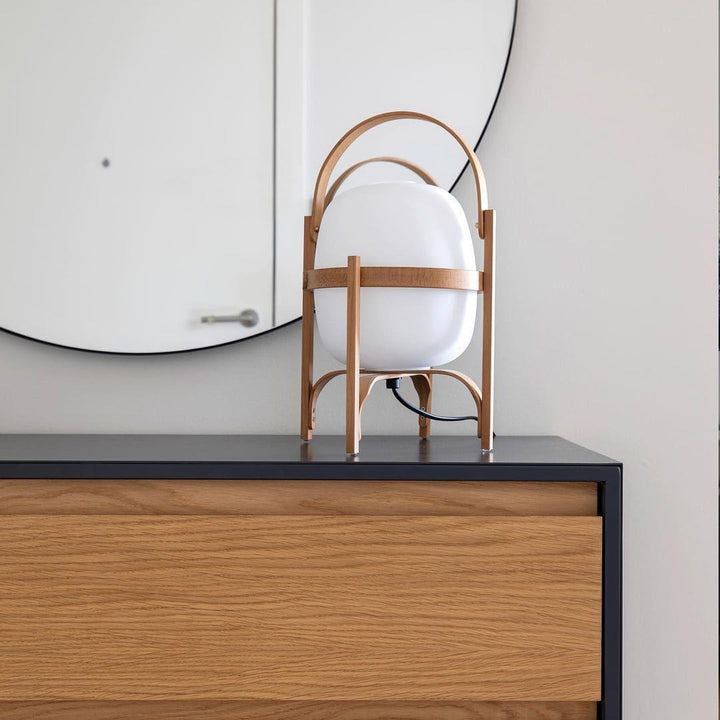 Mid Century Modern Portable Lantern Glass Table Lamp | Vinlighting | Vinlighting