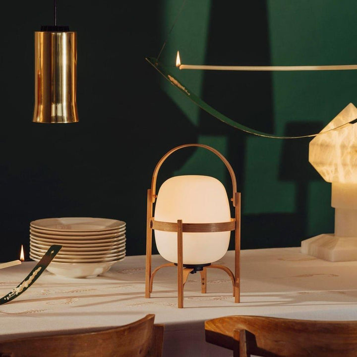 Mid Century Modern Portable Lantern Glass Table Lamp | Vinlighting | Vinlighting
