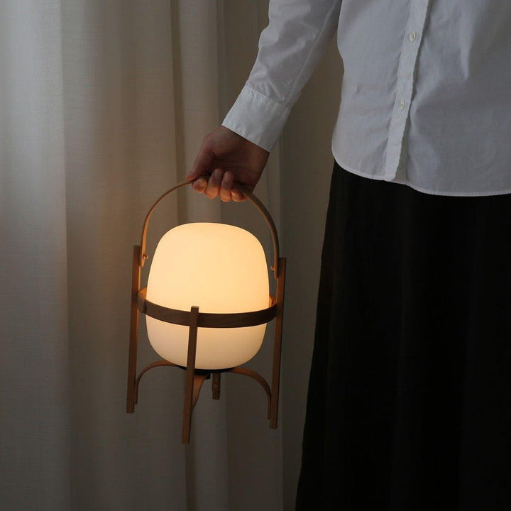 Mid Century Modern Portable Lantern Glass Table Lamp | Vinlighting | Vinlighting