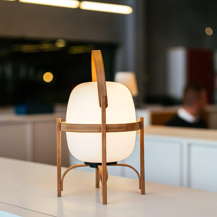 Mid Century Modern Portable Lantern Glass Table Lamp | Vinlighting | Vinlighting