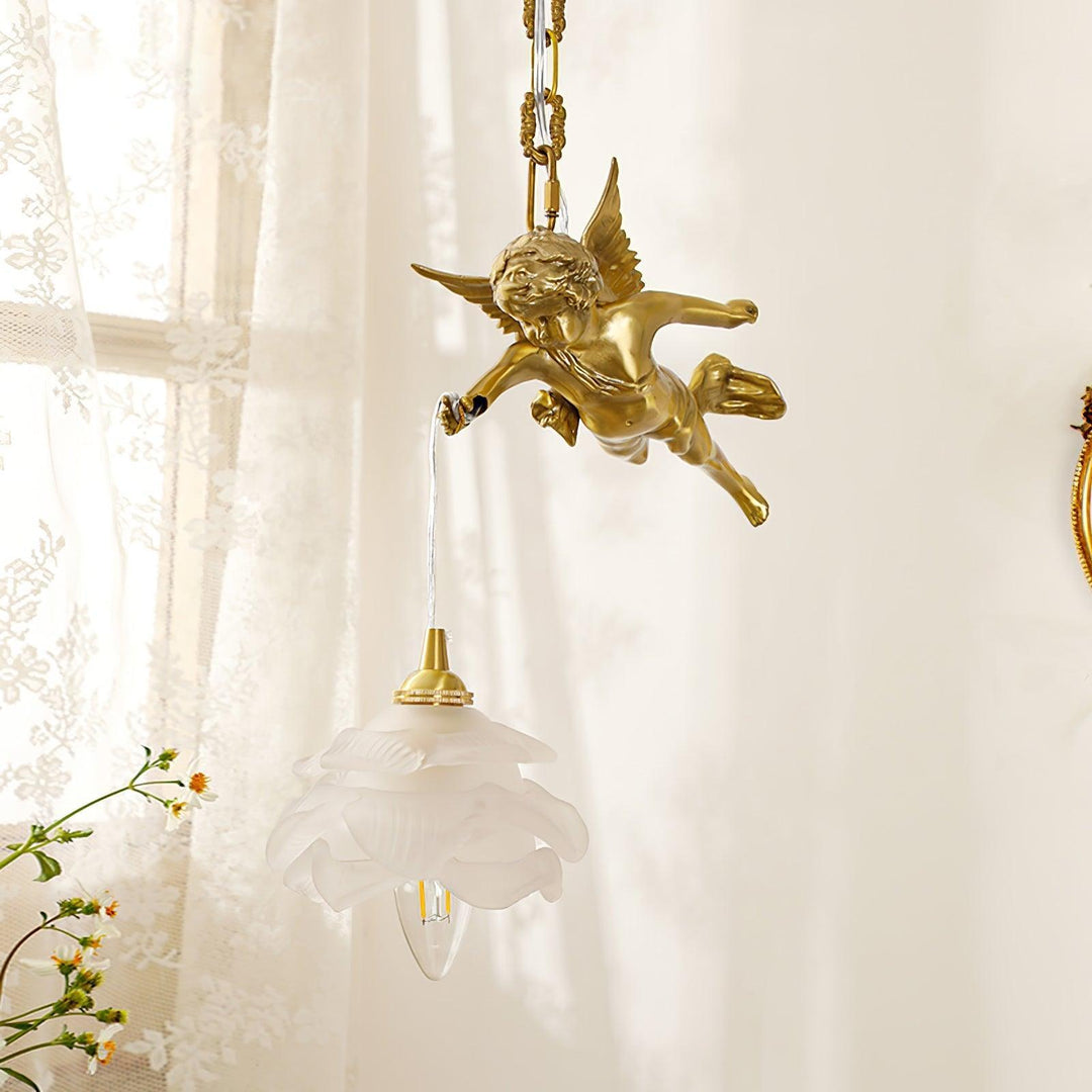 Mid Century Vintage Angel Pendant Light - Copper Hanging for Bathroom | Vinlighting | Vinlighting