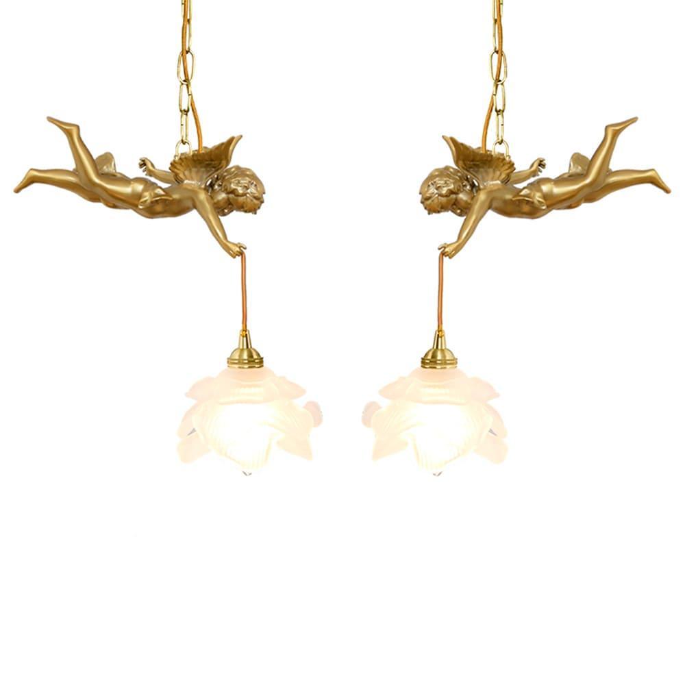 Mid Century Vintage Angel Pendant Light - Copper Hanging for Bathroom | Vinlighting | Vinlighting