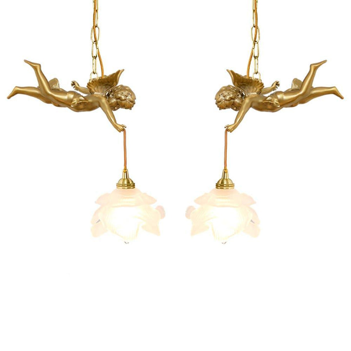 Mid Century Vintage Angel Pendant Light - Copper Hanging for Bathroom | Vinlighting | Vinlighting