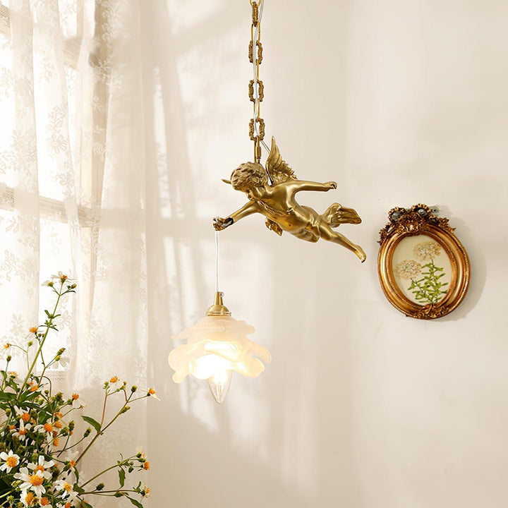Mid Century Vintage Angel Pendant Light - Copper Hanging for Bathroom | Vinlighting | Vinlighting