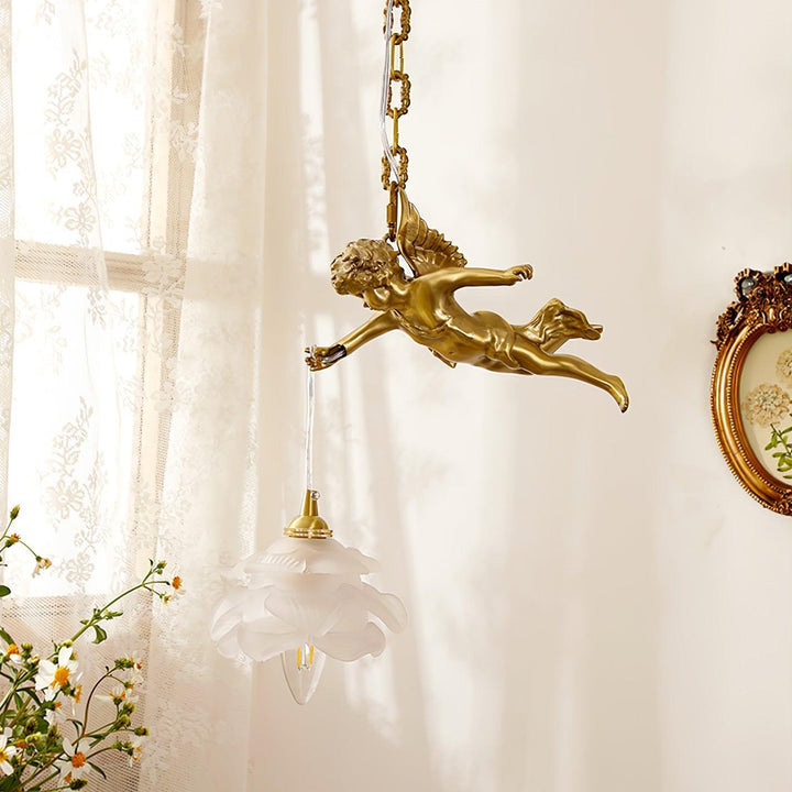 Mid Century Vintage Angel Pendant Light - Copper Hanging for Bathroom | Vinlighting | Vinlighting