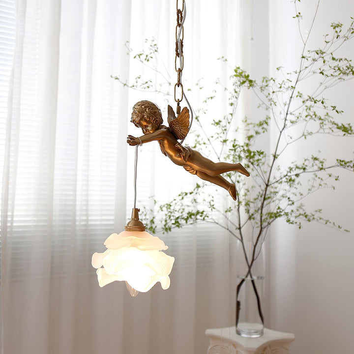 Mid Century Vintage Angel Pendant Light - Copper Hanging for Bathroom | Vinlighting | Vinlighting