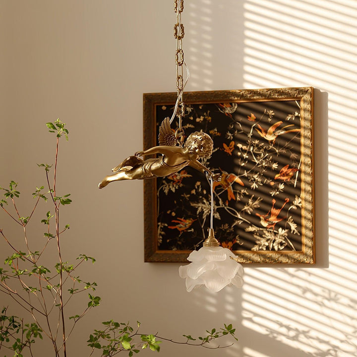 Mid Century Vintage Angel Pendant Light - Copper Hanging for Bathroom | Vinlighting | Vinlighting