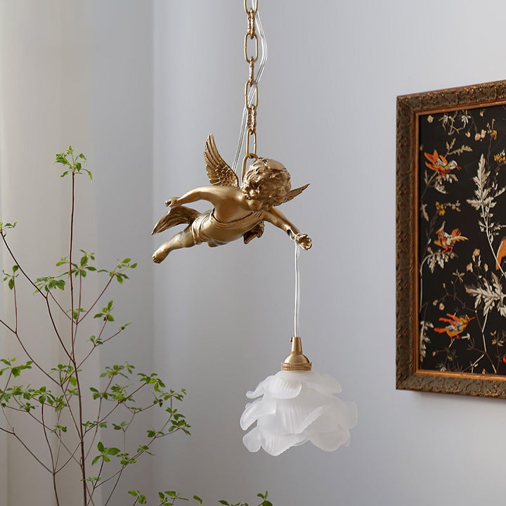 Mid Century Vintage Angel Pendant Light - Copper Hanging for Bathroom | Vinlighting | Vinlighting