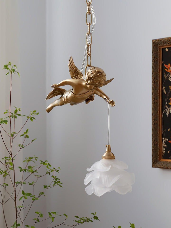 Mid Century Vintage Angel Pendant Light - Copper Hanging for Bathroom | Vinlighting | Vinlighting