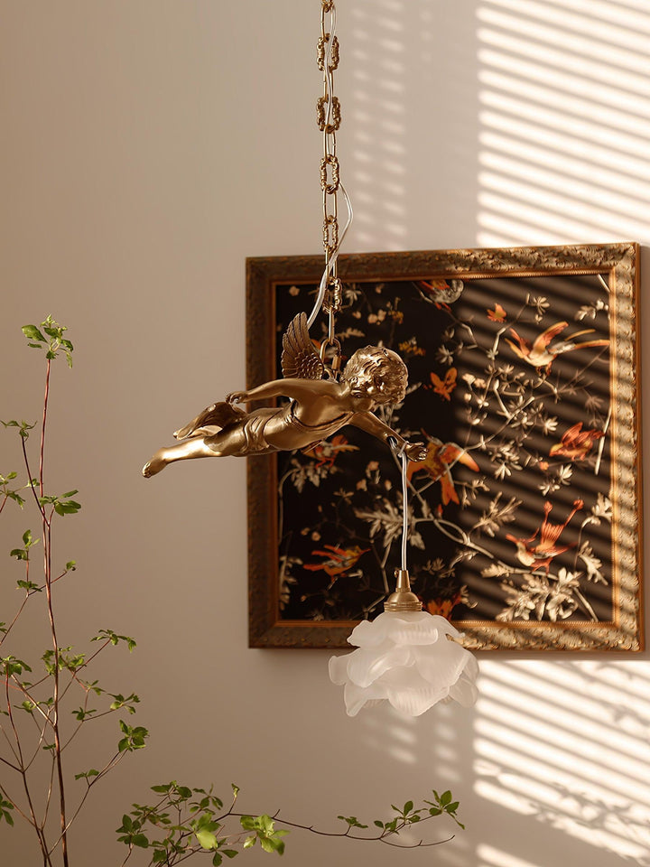 Mid Century Vintage Angel Pendant Light - Copper Hanging for Bathroom | Vinlighting | Vinlighting
