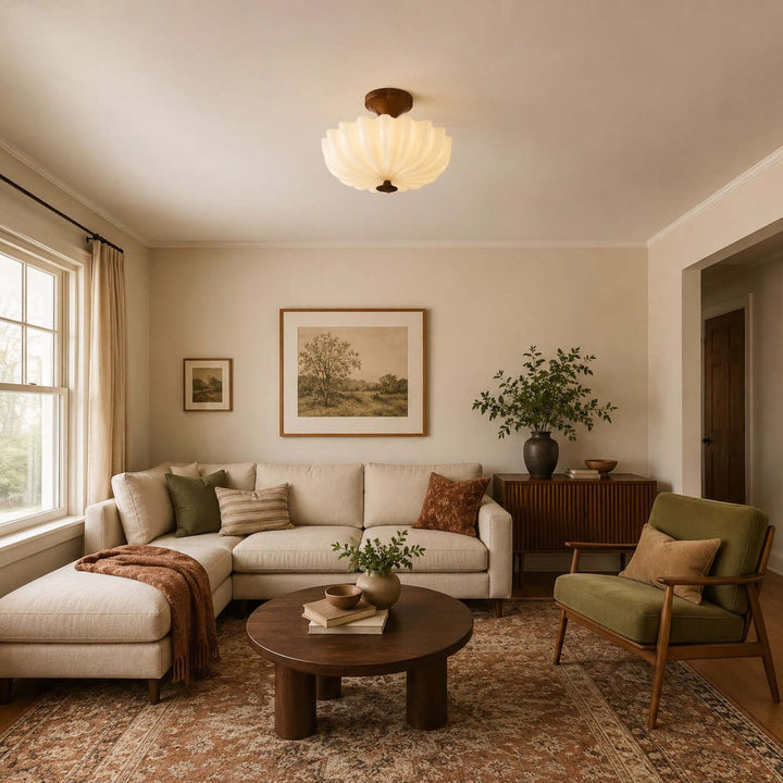 Mirelle Ceiling Lamp - Vintage Creamy Glass Ceiling Lights | Vinlighting