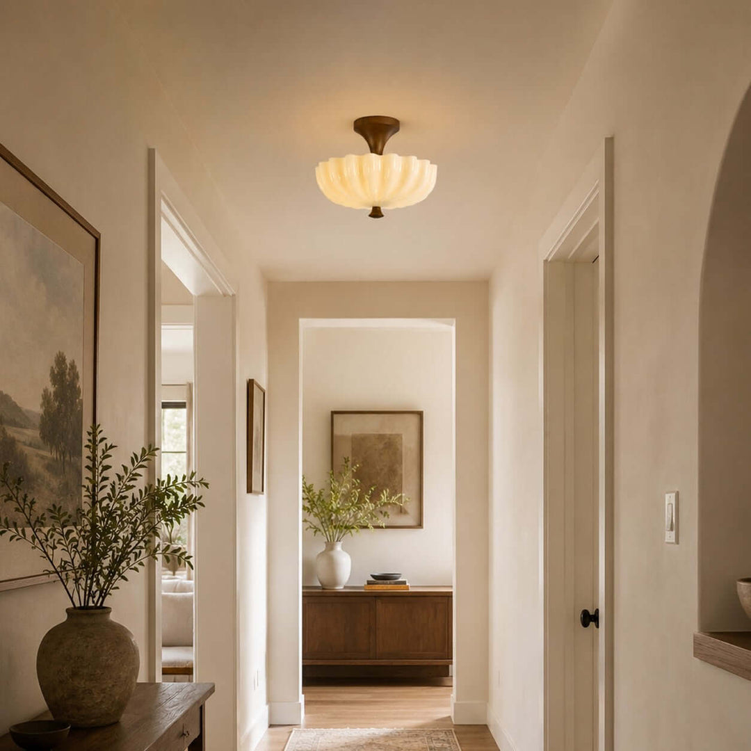 Mirelle Ceiling Lamp - Vintage Creamy Glass Ceiling Lights | Vinlighting