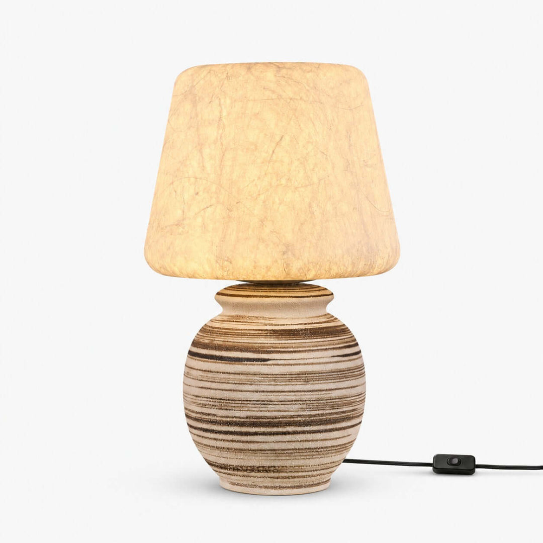 Mireya Handcrafted Ceramic Table Lamp with Silk Shade Bedside